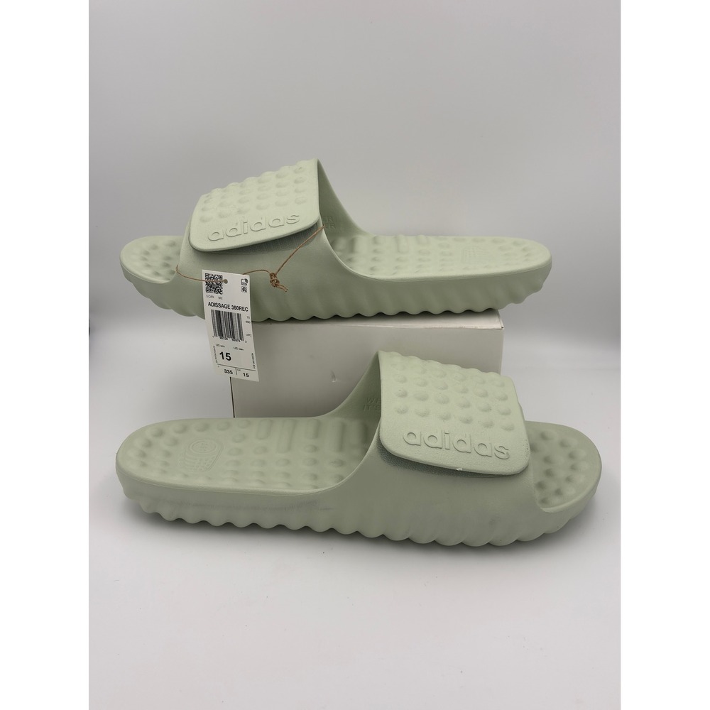Adidas Adissage 360REC Mens Slides Light Green Recovery Sandals HP6001 Size 15